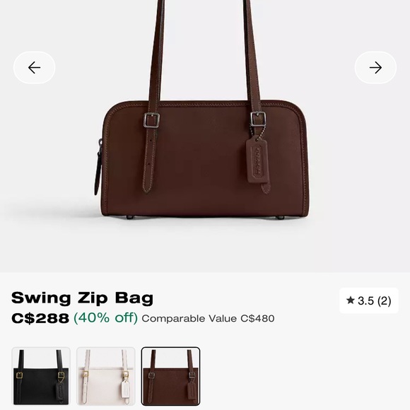 Coach Women's Rich Brown Leather Mini Bag - Picture 6 of 6